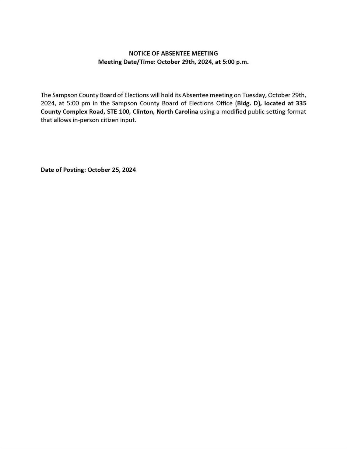 NOTICE OF ABSENTEE MEETING 10-29-2024.jpg