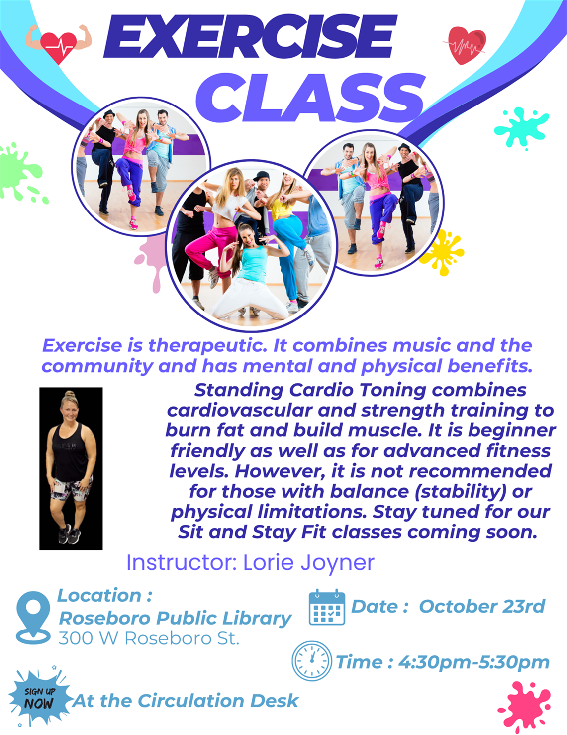 Exercise at Roseboro Public Library Flyer.png
