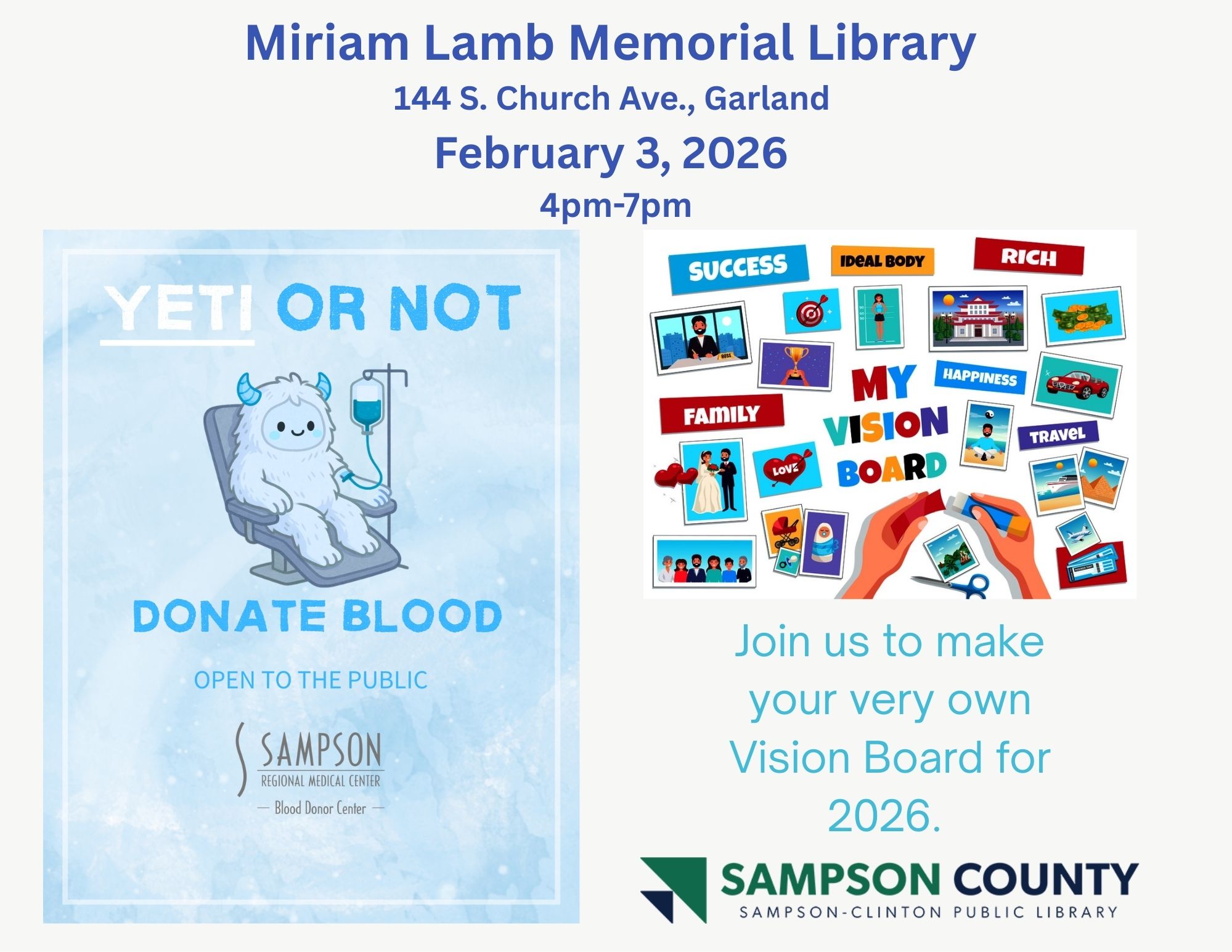 Garland vision board and blood drive.jpg